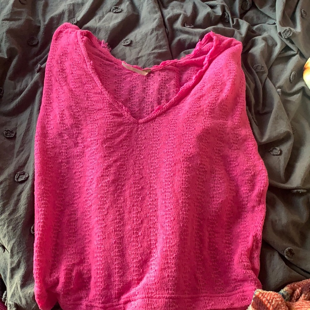 HOT PINK FREE PEOPLE SWEATER